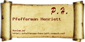 Pfefferman Henriett névjegykártya